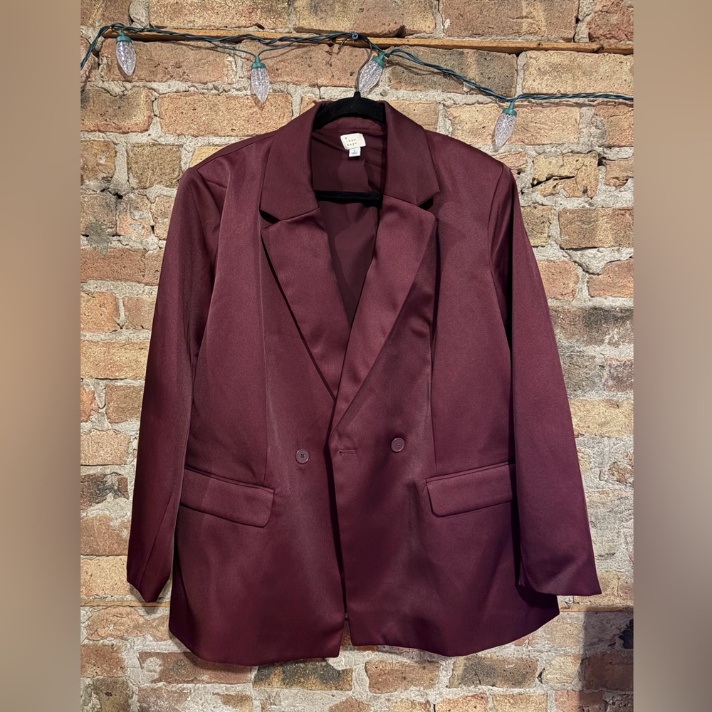 A New Day Oversized Burgundy Blazer